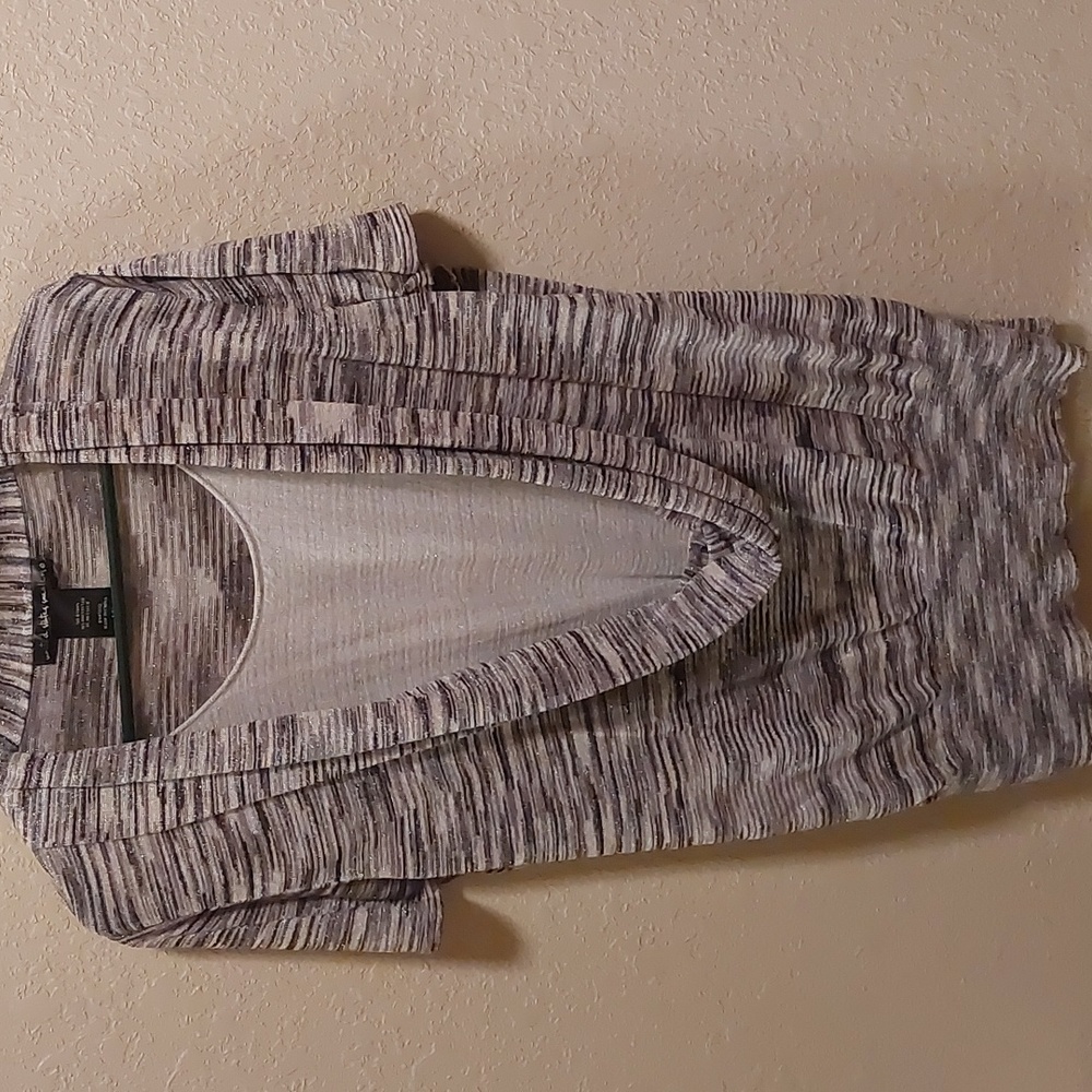 United States Sweaters Silver Metallic Sparkle Lightweight Sweater Top 1X